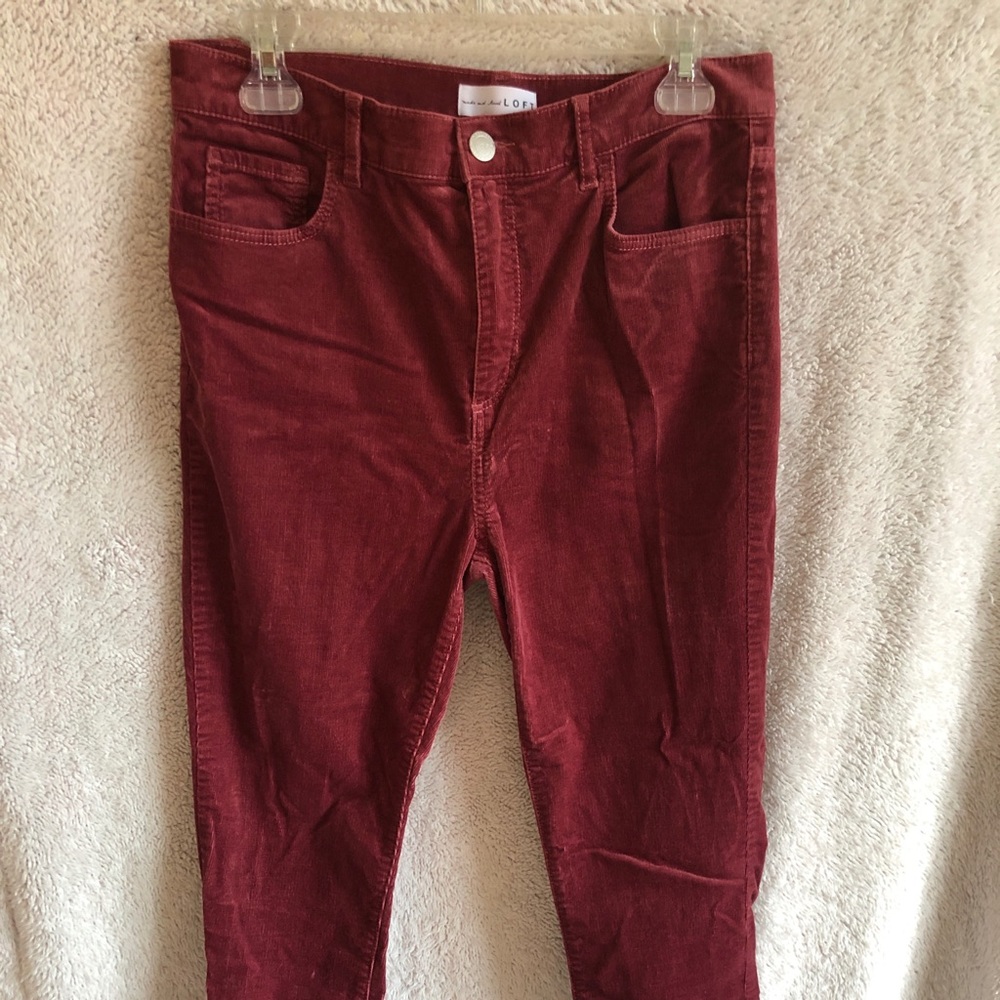 Loft corduroy high waisted skinny 10 red